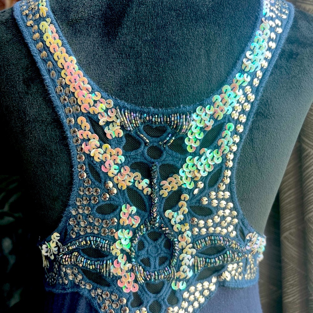 Sequin Embellished Back Maxi Dress sz Small